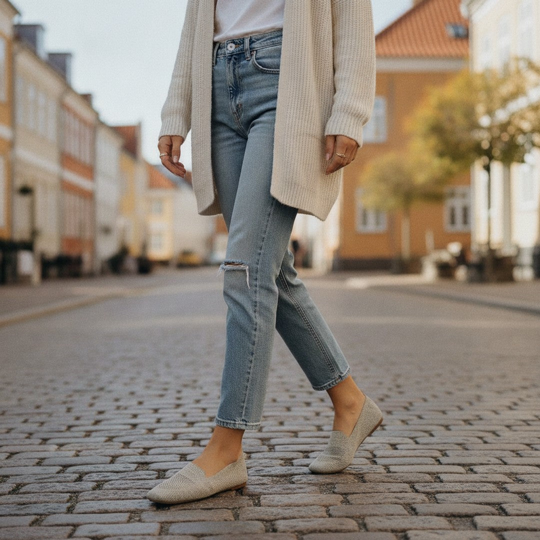 Sofie | Dame Klassisk Komfortsko med Polstret Sål