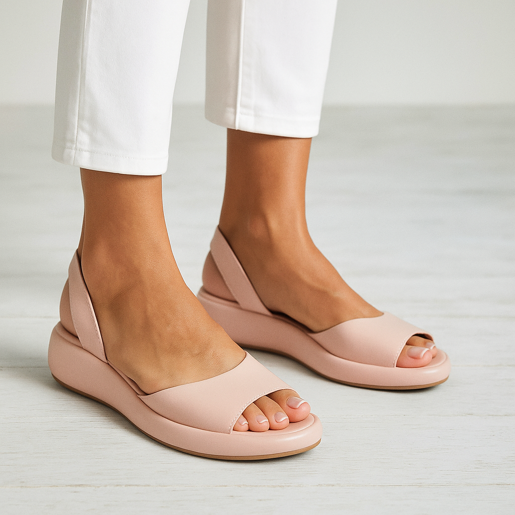 Frida | Dame Flad Sandal Åben Tå Slingback