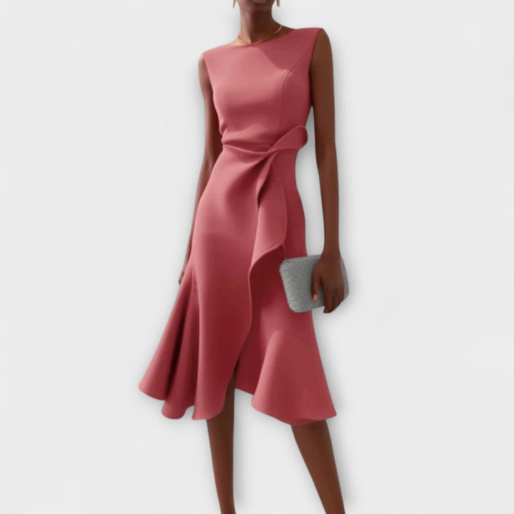 Sofia | Dame Elegant Asymmetrisk Midikjole