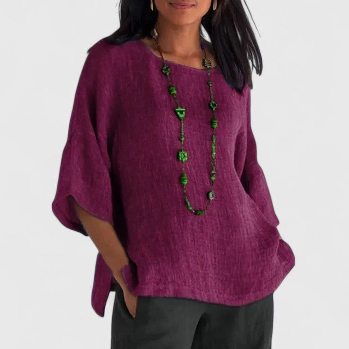 Louise | Dame Oversized Bluse med 3/4 Ærmer