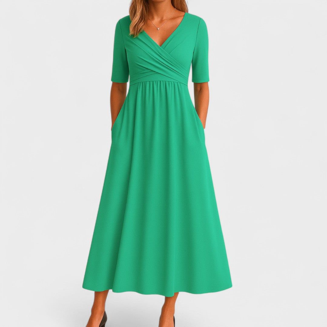 Frida | Dame Elegant Wrap Midi Kjole