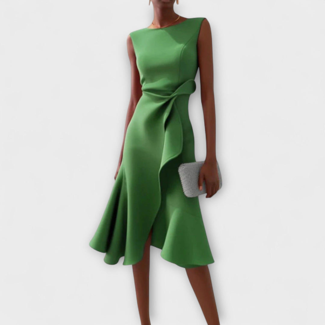 Sofia | Dame Elegant Asymmetrisk Midikjole